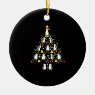 Pinguïn Kerstboom Pinguïn Kerstverlichting Keramisch Ornament