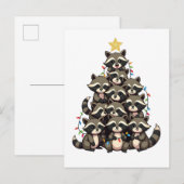 Pinguïn Kerstboom Prettig Kerstfeest Xmas Uitnodiging Briefkaart (Voorkant / Achterkant)