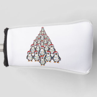 Pinguïn Kerstboom Santa Hoed Kerstlichten Golfheadcover