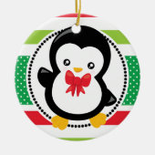 Pinguïn kerstboomfeestdag - Aangepast Keramisch Ornament (Voorkant)