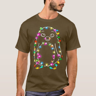 pinguïn kerstboomkleur lichtje kerstboom t-shirt