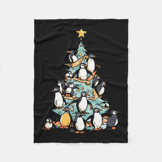 Pinguïn Kerstdag IJsvogel Dier Kerstman Fleece Deken (Voorkant)
