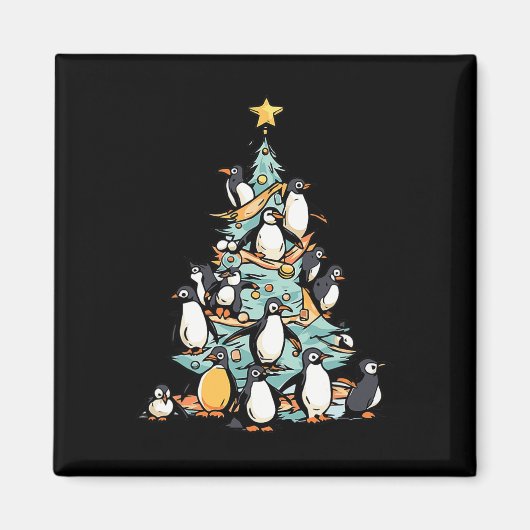 Pinguïn Kerstdag IJsvogel Dier Kerstman Magneet (Voorkant)