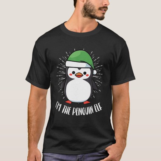 Pinguïn Kerstdag IJsvogel Dier Kerstman T-shirt (Voorkant)