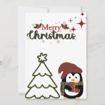 Pinguïn Kerstkaart