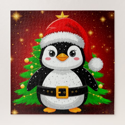 🐧 Pinguïn Kerstman Kerstboom Vakantie Pret ✨ Legpuzzel (Verticaal)