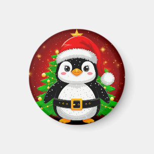 🐧 Pinguïn Kerstman Kerstboom Vakantie Pret ✨ Magneet