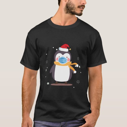 Pinguïn Kerstman Pinguïn Gezicht T-shirt (Voorkant)