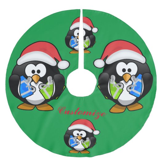 Pinguïn Kerstman Thunder_Cove  Kerstboom Rok (Voorkant)