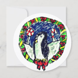 pinguïn Kerstmis Feestdagenkaart