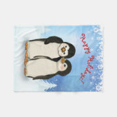 Pinguïn Kerstmis Fleece Deken (Voorkant (Horizontaal))