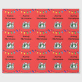 Pinguïn Kerstmis inpakpapier (Vlak)