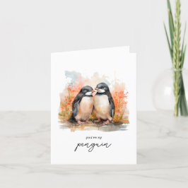 Pinguïn Kerstmis Kaart Man Vrouw