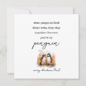 Pinguïn Kerstmis Kaart Man Vrouw (Voorkant)