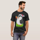 Pinguïn Kerstmis Kerstman hoed T-shirt (Voorkant volledig)