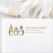 Pinguïn Kerstmis retour adreslabels Etiket (Insitu)