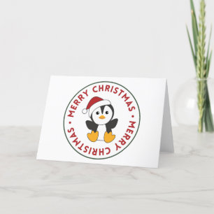Pinguïn Kerstmis Sneeuw Winter Dieren Pinguïns Hol Feestdagen Kaart