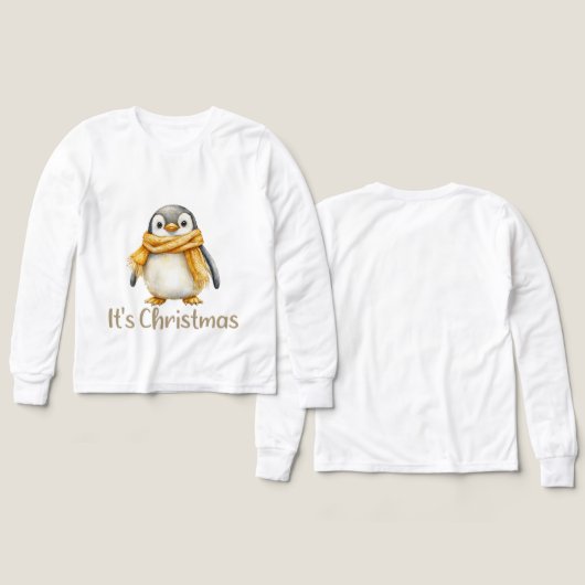 Pinguïn Kerstmis T-Shirt (Voorkant /achterkant)
