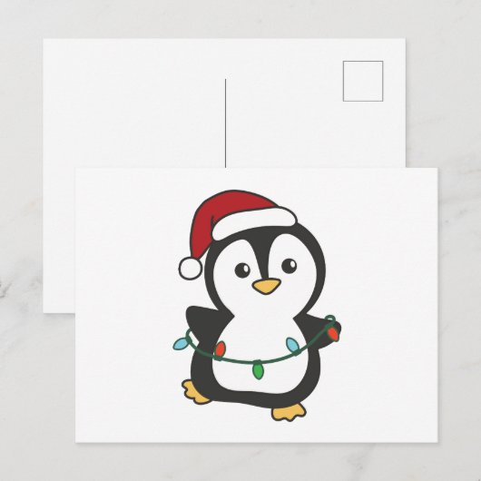 Pinguïn Kerstmis Winter Dieren Vakantie Pinguïns Feestdagenkaart (Voorkant / Achterkant)