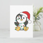 Pinguïn Kerstmis Winter Dieren Vakantie Pinguïns Feestdagenkaart (Staand voorkant)