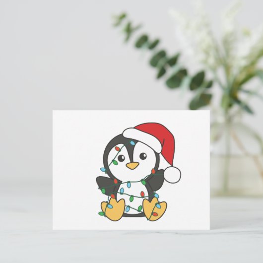 Pinguïn Kerstmis Winter Dieren Vakantie Pinguïns Feestdagenkaart (Staand voorkant)