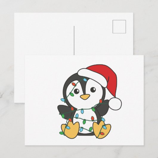 Pinguïn Kerstmis Winter Dieren Vakantie Pinguïns Feestdagenkaart (Voorkant / Achterkant)