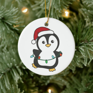 Pinguïn Kerstmis Winter Dieren Vakantie Pinguïns Keramisch Ornament