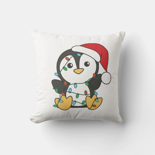 Pinguïn Kerstmis Winter Dieren Vakantie Pinguïns Kussen (Voorkant)