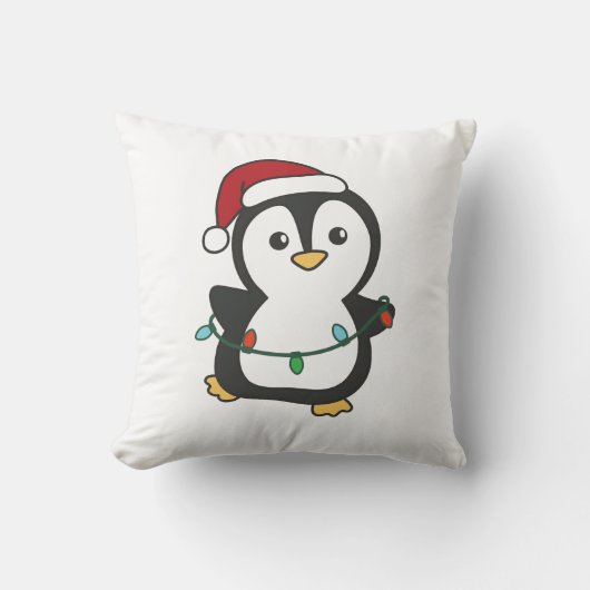 Pinguïn Kerstmis Winter Dieren Vakantie Pinguïns Kussen (Voorkant)