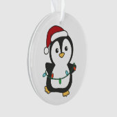 Pinguïn Kerstmis Winter Dieren Vakantie Pinguïns Ornament (voorkant)