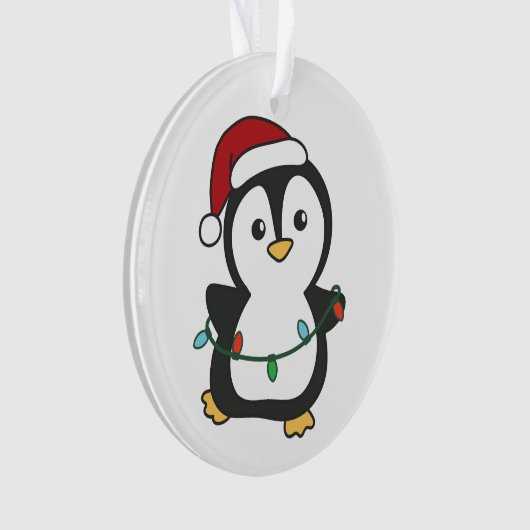 Pinguïn Kerstmis Winter Dieren Vakantie Pinguïns Ornament (voorkant)