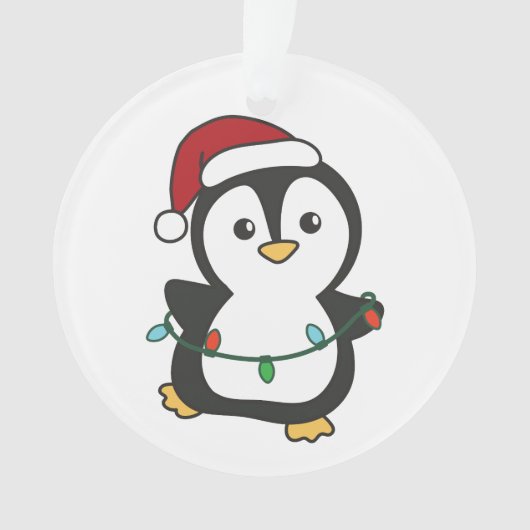 Pinguïn Kerstmis Winter Dieren Vakantie Pinguïns Ornament (voorkant)