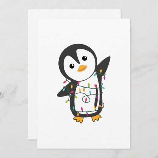 Pinguïn kerstmis winterdieren pinguïn adu feestdagenkaart (Voorkant / Achterkant)