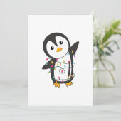 Pinguïn kerstmis winterdieren pinguïn adu feestdagenkaart (Staand voorkant)