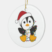 Pinguïn kerstmis winterdieren pinguïn adu keramisch ornament (Links)