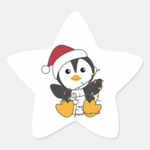 Pinguïn kerstmis winterdieren pinguïn adu ster sticker