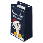 Pinguïn kerstmis winterpinguïn sma klein cadeauzakje (Voorkant Gekanteld)
