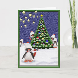 Pinguïn Kerstparadijs Feestdagen Kaart
