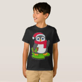 Pinguïn kerstsjaal t-shirt (Voorkant volledig)