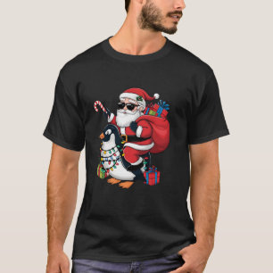 Pinguïn Kerstverlichting Kerstman Rijden Pinguïn K T-shirt