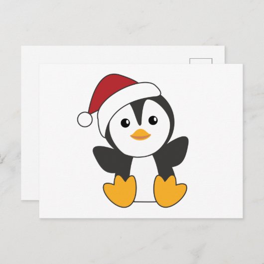 Pinguïn kerstwinter winterdieren pinguïn pos briefkaart (Voorkant / Achterkant)