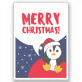 Pinguïn kerstwinter winterdieren pinguïns sti sticker (Voorkant)