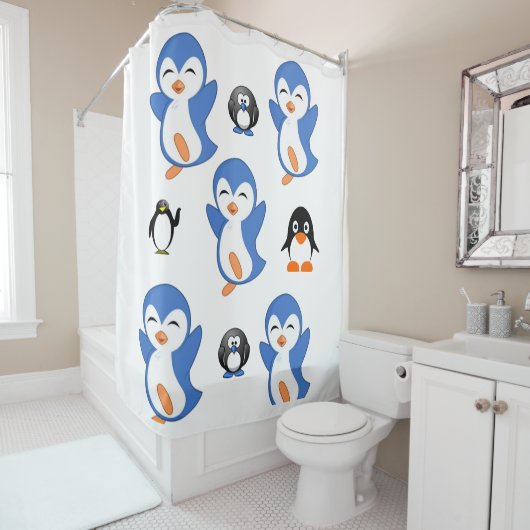 Pinguïn Kinderen Douchegordijn (In situ)