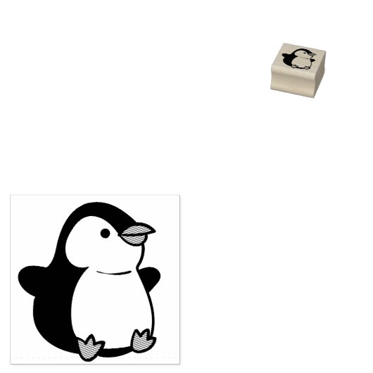 Pinguïn Kinderen Schattig Rubberstempel (Gestempeld)