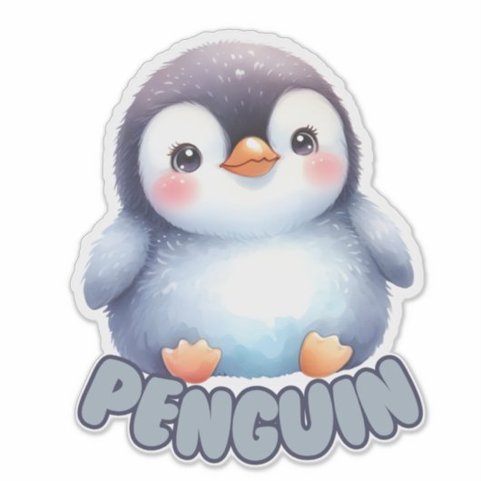 PINGUÏN - KINDERKAMER STICKER (Voorkant)
