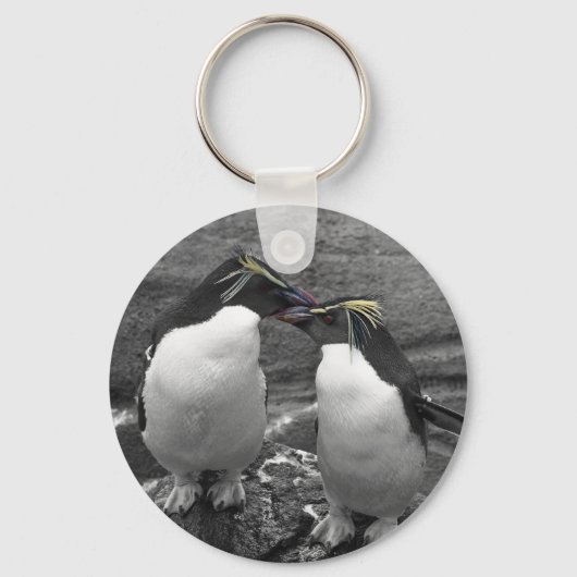 Pinguïn Kleurensplash Sleutelhanger (Voorkant)