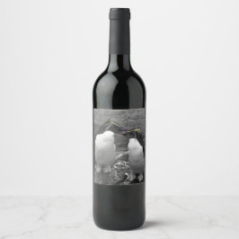 Pinguïn Kleurensplash Wijn Etiket