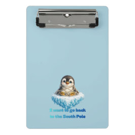 Pinguïn Klimaatverandering Behoud Ontwerp Mini Klembord
