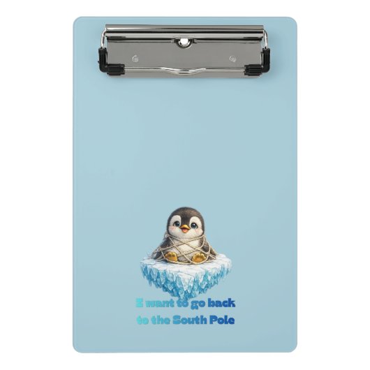 Pinguïn Klimaatverandering Behoud Ontwerp Mini Klembord (Voorkant)