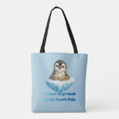 Pinguïn Klimaatverandering Behoud Ontwerp Tote Bag (Achterkant)